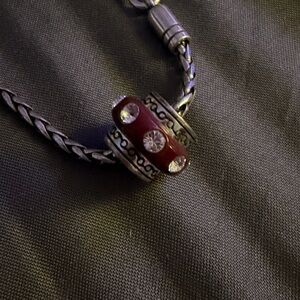 Brighton Burgundy with silver and cz’s spacer bead